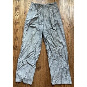 VTG Shillito Rikes Linen Pants Womens Size 2 US Wide Legged Made In Italy Gray